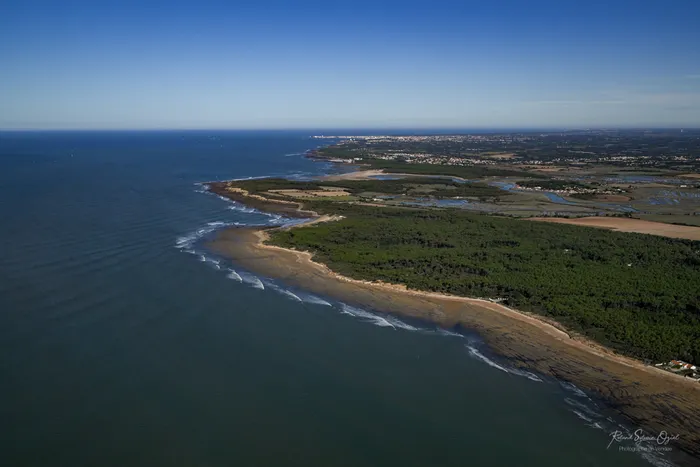 vue aérienne du l'océan à l'étang