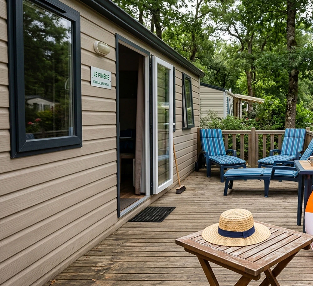 guide pour choisir son mobil home en Vendée - Mobil home avec terrasse